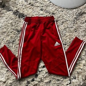 Red Adidas joggers